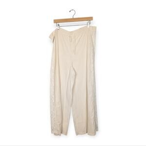 Jason Wu Cream Cotton Silk Lace Detail Drawstring Pants Size M